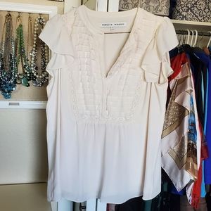 Cream ruffle blouse